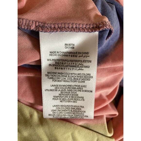 70s 80s Vibe Color Block Faux Wrap Midi Dress Tie Waist Max And Cleo Women’s L - Picture 8 of 8